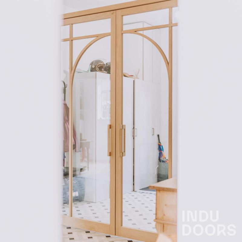 Dubbele eiken deuren met glas van InduDoors 